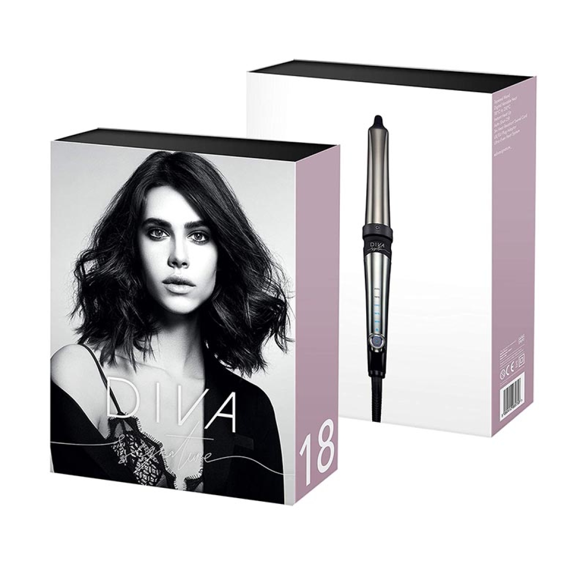 Diva Signature Drop Curl Επαγγελματικός Ψηφιακός Ελλειπτικός Κώνος για Μπούκλες Μαλλιών Μεταλλικός - Image 2
