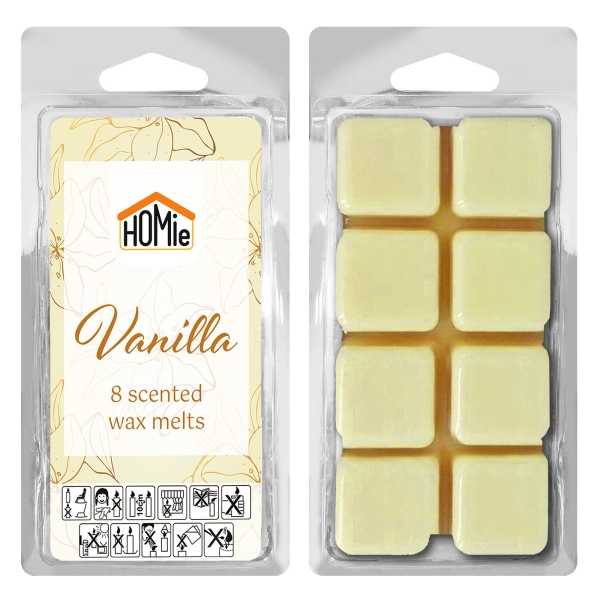 Αρωματικό wax Melt Βανίλια σετ=8 Κύβοι 80gr Homie 57482 - 1 τμχ