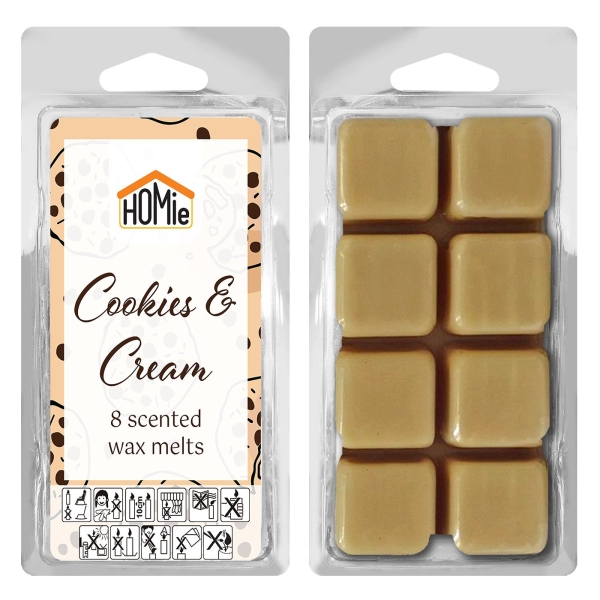 Αρωματικό wax Melt Cookies & Cream σετ=8 Κύβοι 80gr Homie 57483 - 1 τμχ
