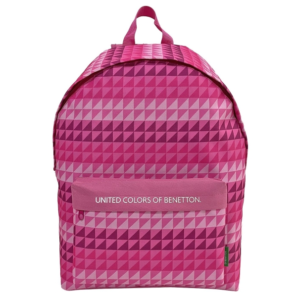Σακίδιο ροζ Σχέδιο Τρίγωνα United Colors of Benetton 41x30x17cm Benetton - 1 τμχ