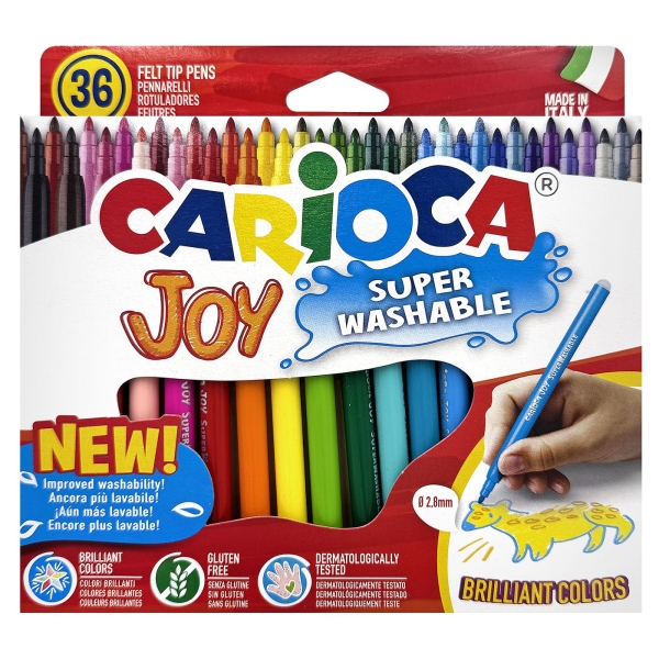 Μαρκαδόροι Carioca joy 2,8mm σετ=36χρωματα  Carioca 40616 - 1 τμχ