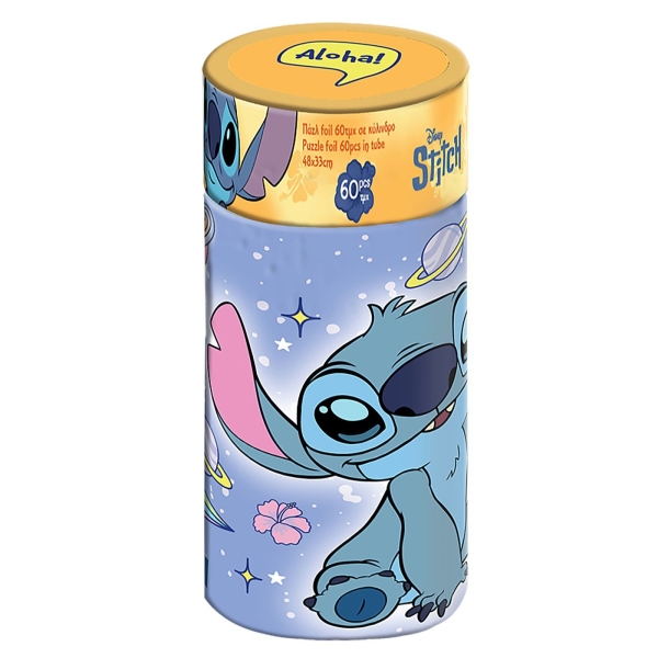 Παζλ 60 τεμ σε Κύλινδρο Stitch 26cm (ύψος) Stitch - 1 τμχ