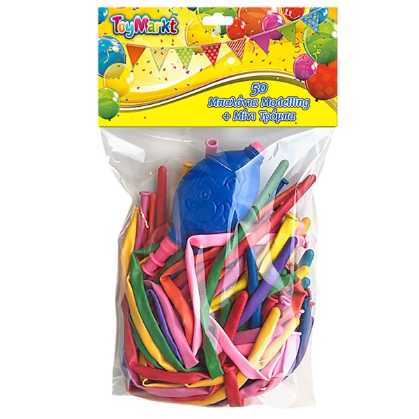 Μπαλόνια Modelling 50 τεμ & Mini Τρόμπα  ToyMarkt 913059 - 1 τμχ