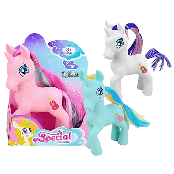 Μονόκερος με Μακριά Χαίτη Special Unicorn 16x12x5cm ToyMarkt 922092 - 1 τμχ