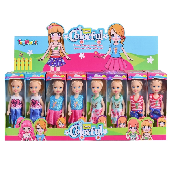 Κούκλα 12cm Πολύχρωμα Ρούχα 15x4x3cm ToyMarkt 98250 - 1 τμχ