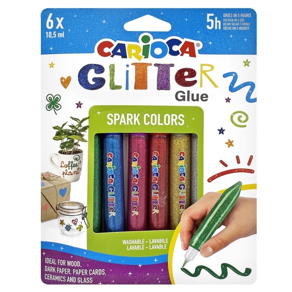 Κόλα Glitter Classic σετ=6τεμ Carioca 6x10,5ml Carioca 42110 - 1 τμχ