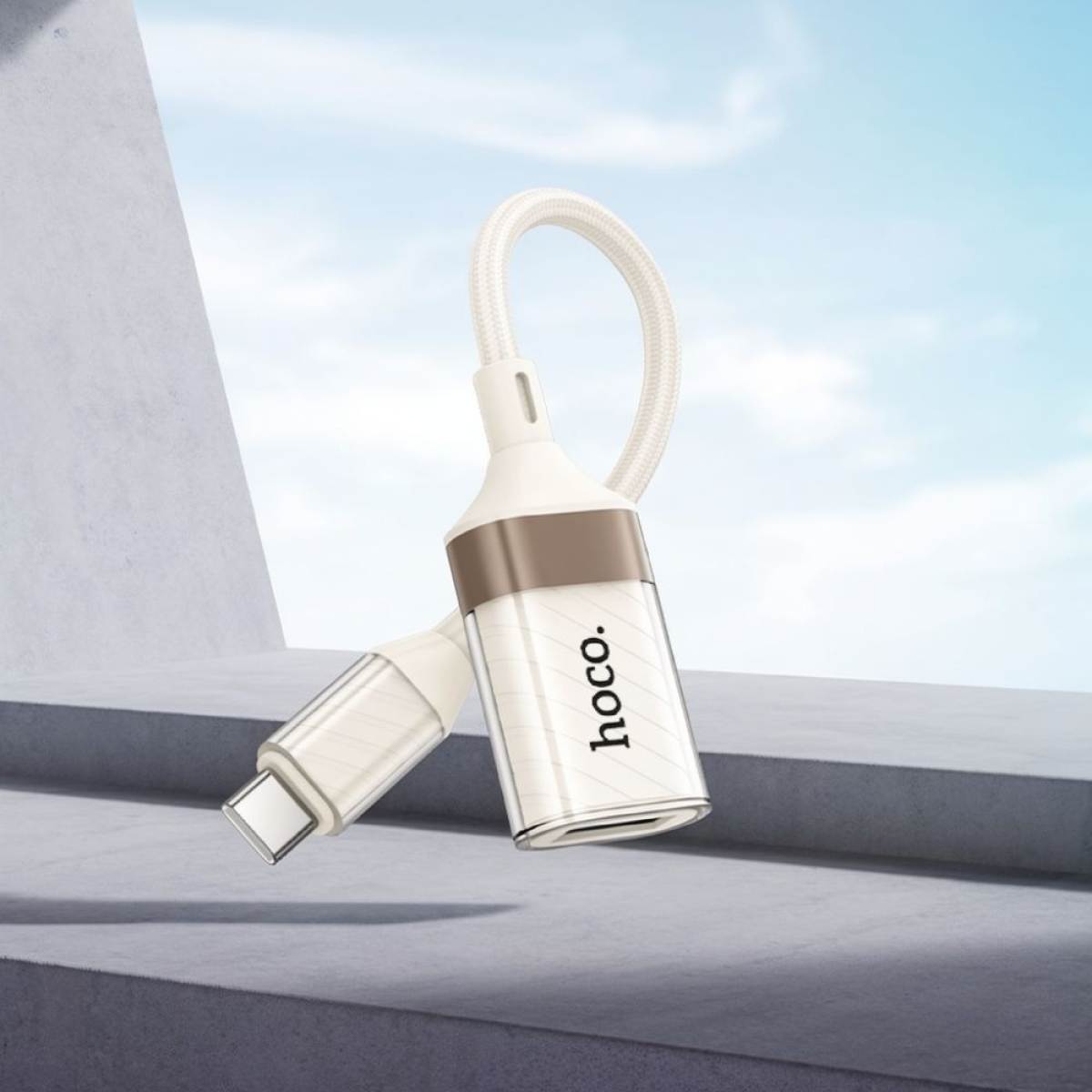 Αντάπτορας Hoco UA39A USB-C Male σε USB-A Female – Λευκό