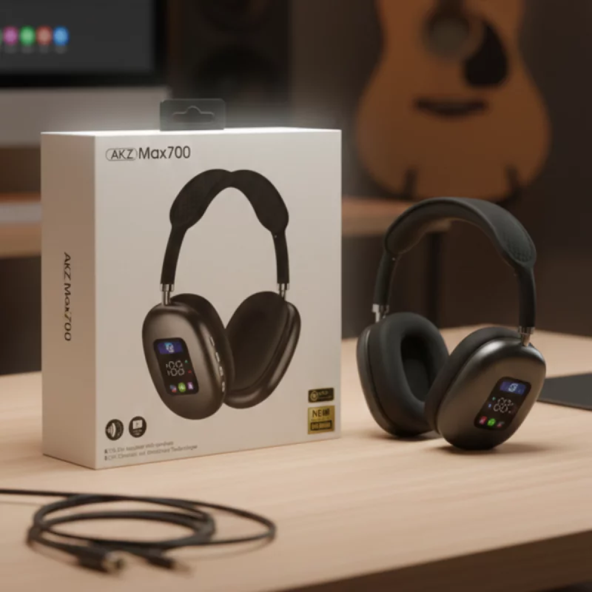 Ασύρματα Ακουστικά On-Ear Bluetooth Με Ψηφιακή Οθόνη AKZ Max700 - Image 2