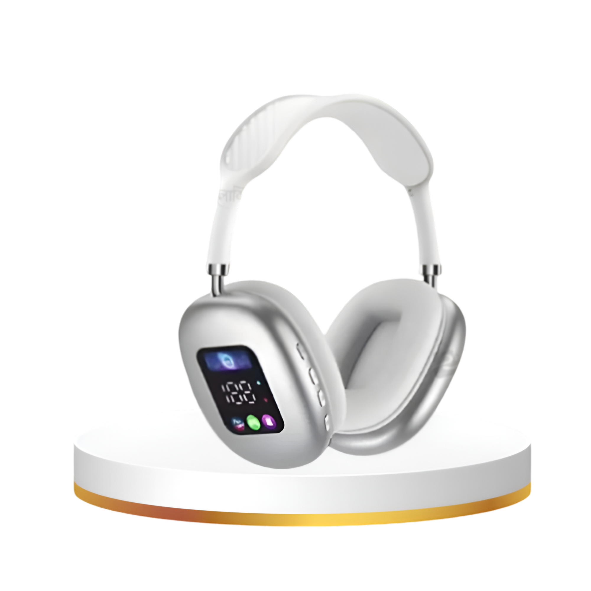 Ασύρματα Ακουστικά On-Ear Bluetooth Με Ψηφιακή Οθόνη Akz Max700 - Λευκο