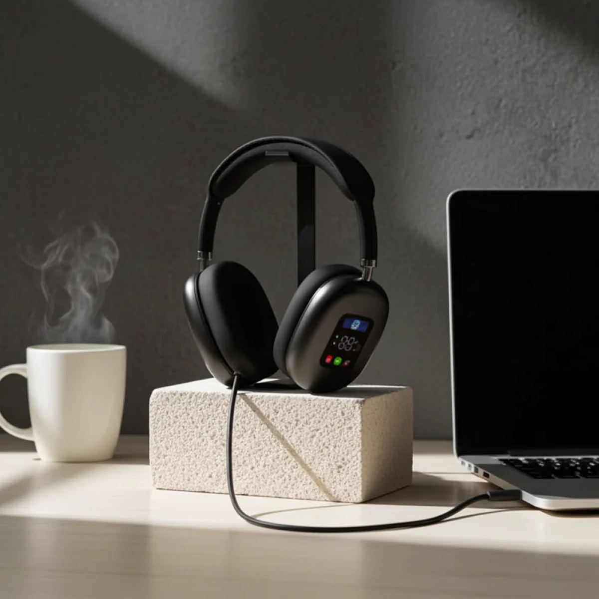 Ασύρματα Ακουστικά On-Ear Bluetooth Με Ψηφιακή Οθόνη AKZ Max700 - Image 5
