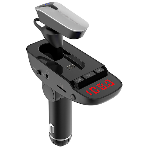 Ασύρματο FM Transmitter Car MP3 Player Με Ακουστικό Bluetooth Μαύρο ER9