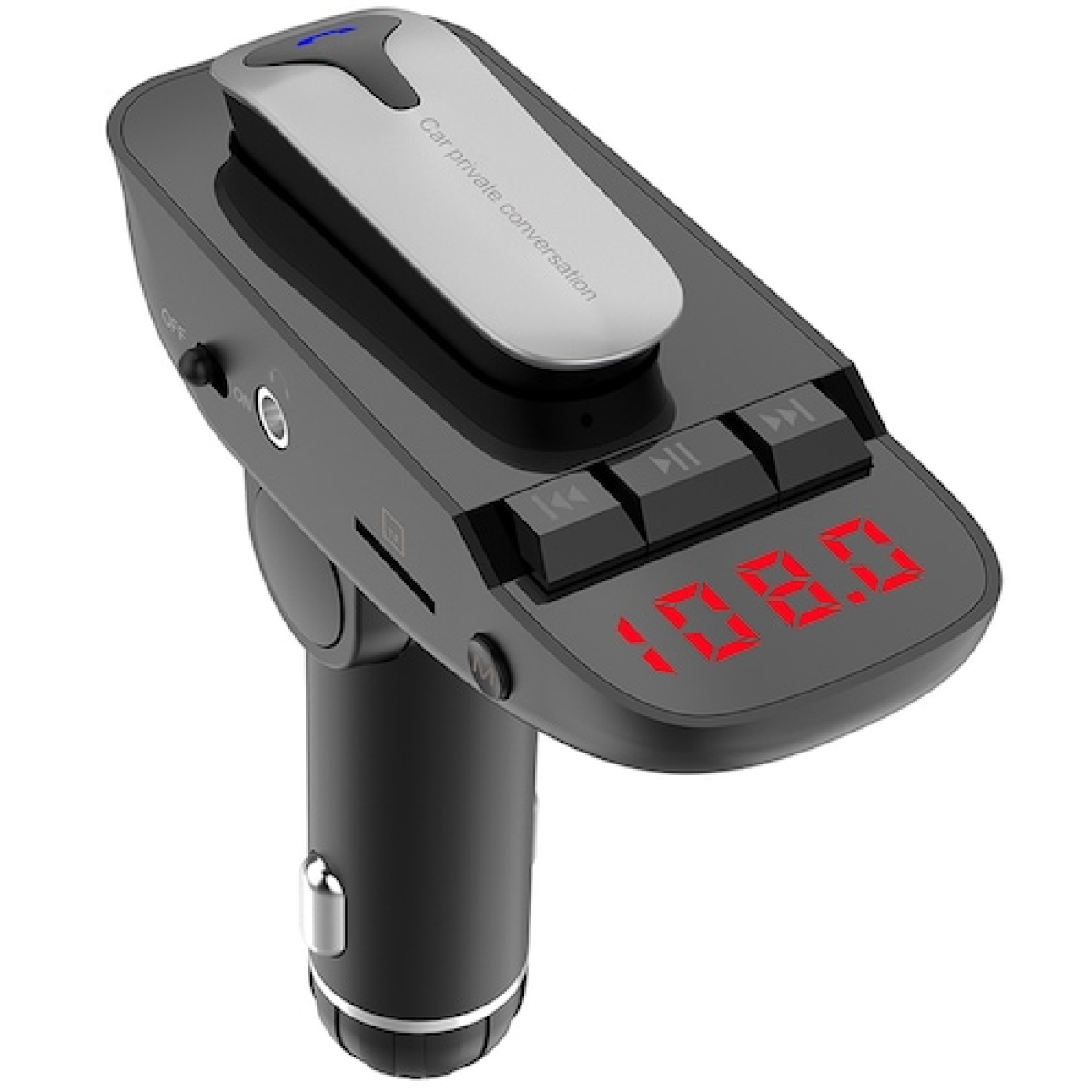 Ασύρματο FM Transmitter Car MP3 Player Με Ακουστικό Bluetooth Μαύρο ER9 - Image 2