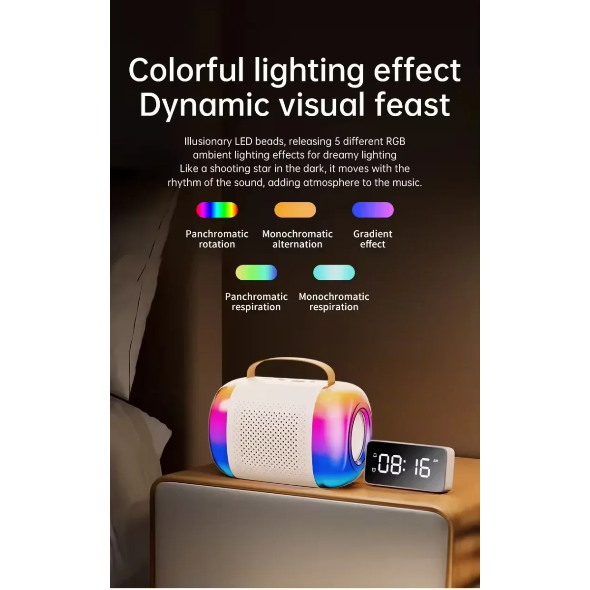 Aσύρματο Φορητό Ηχείο Karaoke Bluetooth Με Μικρόφωνο & RGB LED Φωτισμό K5 - Image 5