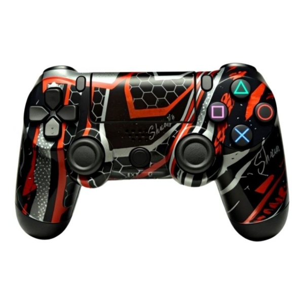 Ασύρματο Gamepad για PS4 με Ηχείο, Μαύρο-Κόκκινο