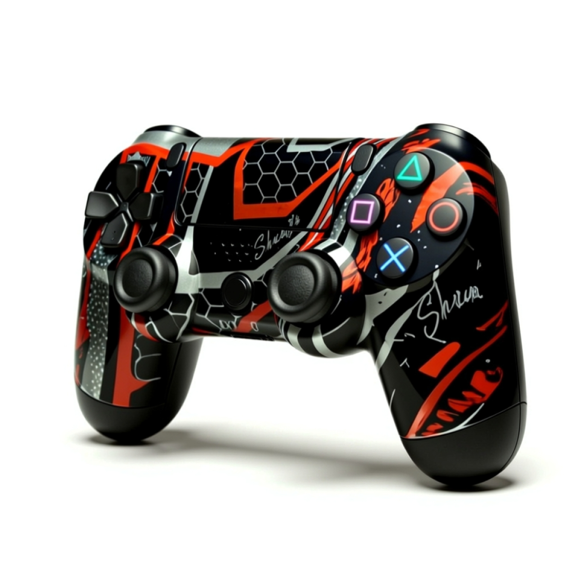 Ασύρματο Gamepad για PS4 με Ηχείο, Μαύρο-Κόκκινο