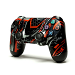 Ασύρματο Gamepad για PS4 με Ηχείο, Μαύρο-Κόκκινο
