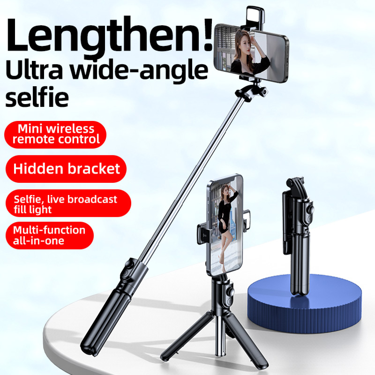 Ασύρματο Selfie Stick Περιστρεφόμενο 360° V05 - Image 4