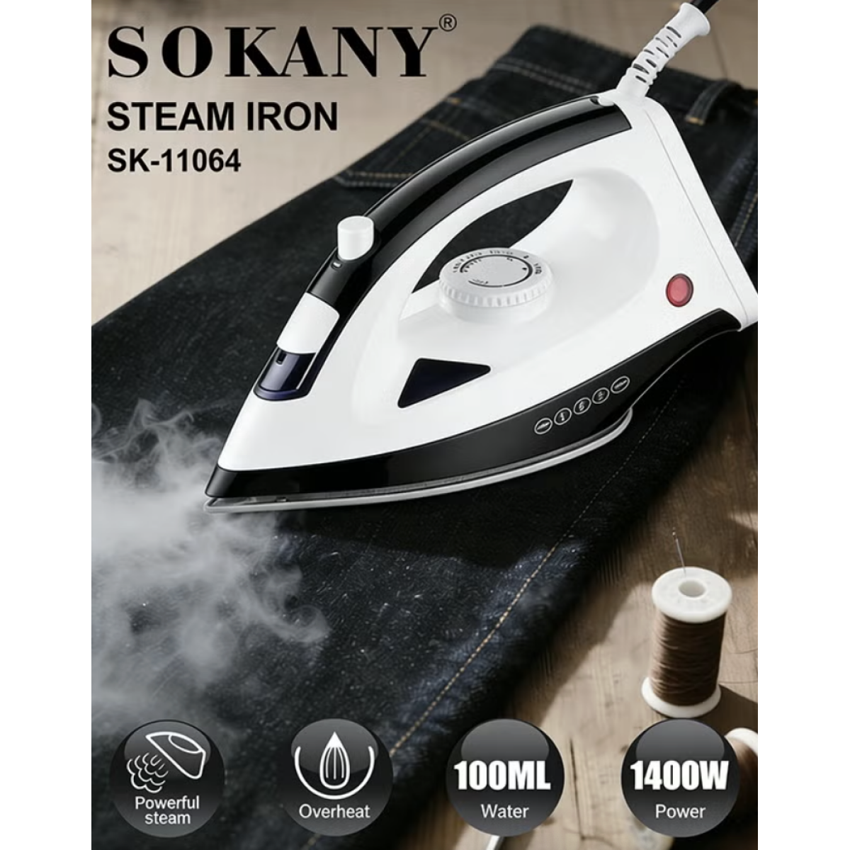Ατμοσίδερο 1400W 100ml Sokany SK-11064 - Image 2