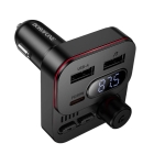 Borofone BC61 FM Transmitter Αυτοκινήτου με Bluetooth, USB & Type-C – Ταχεία Φόρτιση PD 45W