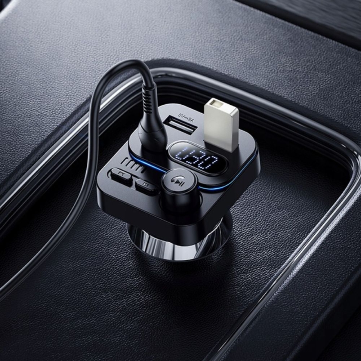 Borofone BC61 FM Transmitter Αυτοκινήτου με Bluetooth, USB & Type-C – Ταχεία Φόρτιση PD 45W