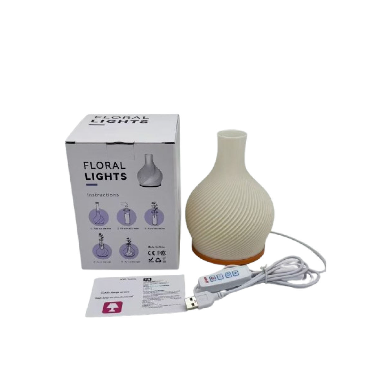 Διακοσμητικό Φωτιστικό Βάζο Με LED Φως Και USB Floral Lights CL-030 - Image 3