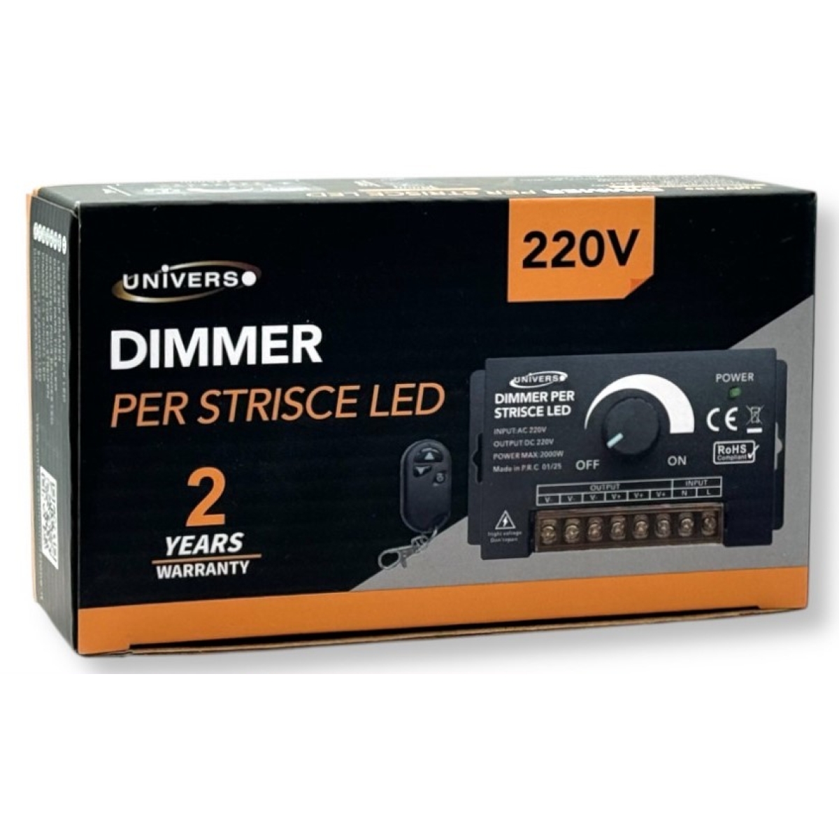 Dimmer Με Ροοστάτη Και Τηλεχειριστήριο Για Μονόχρωμες Ταινίες LED 220V 2000W Universo DM-220V - Image 5