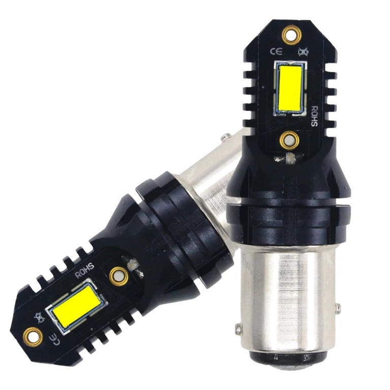 Διπολική λάμπα LED 1157 BAY15D 12V 2×SMD 3570 7W 2400LM Λευκό - 2τμχ