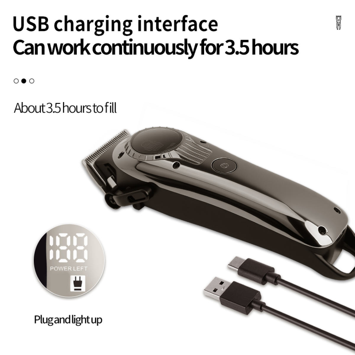 Επαναφορτιζόμενη Κουρευτική Μηχανή 2000mAh 6600rpm Kemei KM-1708 - Image 4