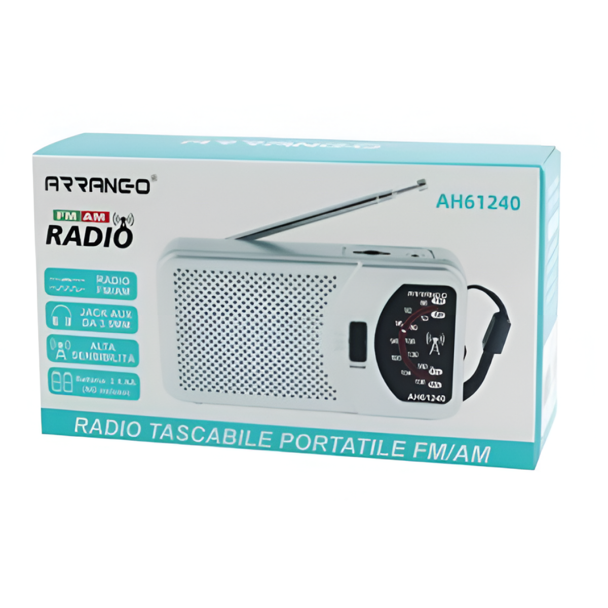 Επαναφορτιζόμενο Ραδιόφωνο Τσέπης FM/AM Με Jack 3.5mm Arrango AH61240