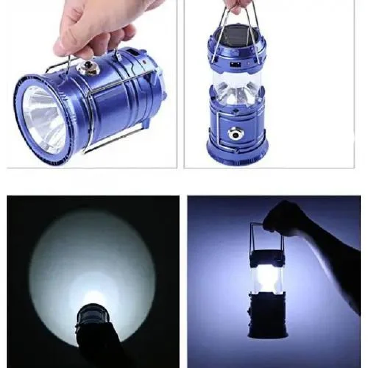 Επαναφορτιζόμενος Ηλιακός Φακός LED 220V Μπλε MH-5800T - Image 8
