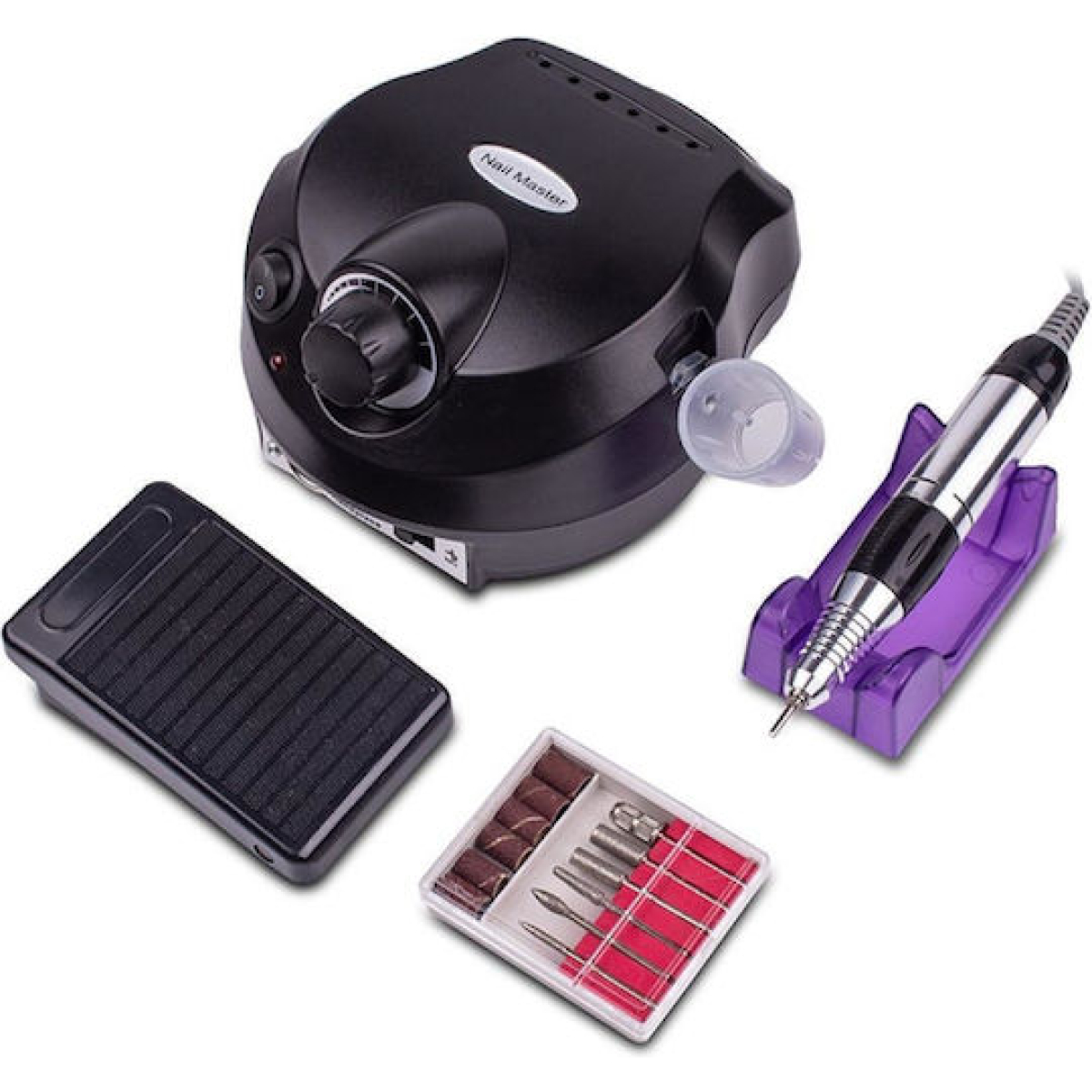 Επαγγελματικός Τροχός Νυχιών 30W 35000rpm Με Πεντάλ Και Σετ Φρεζών Μαύρος - Image 4