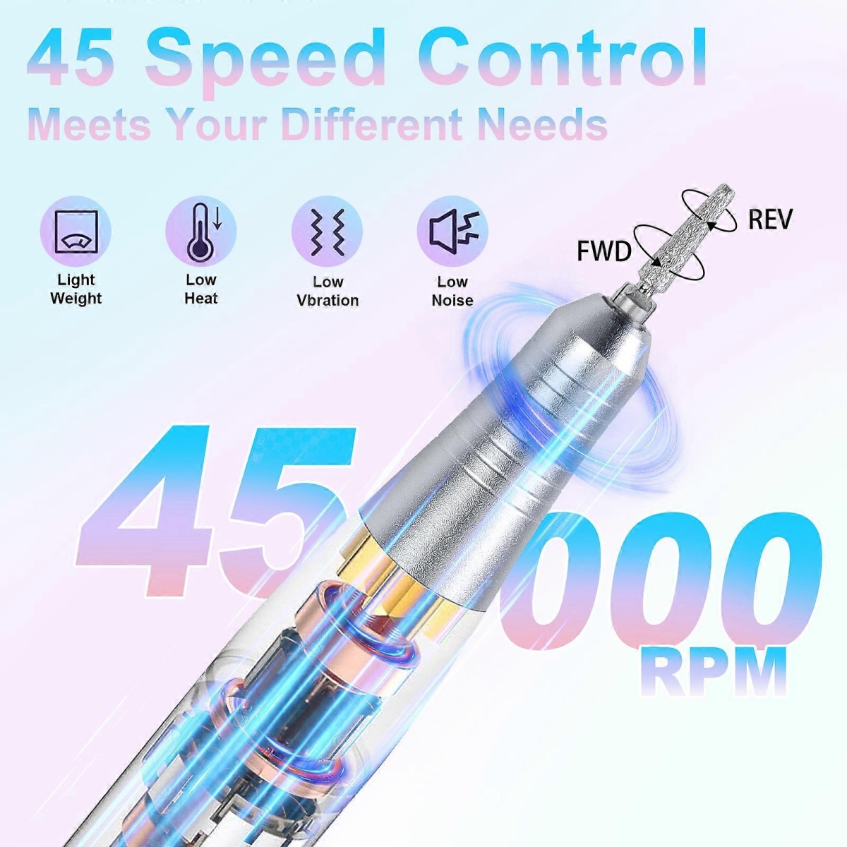 Επαγγελματικός Τροχός Νυχιών 45.000rpm Με Οθόνη LCD V11 - Image 4