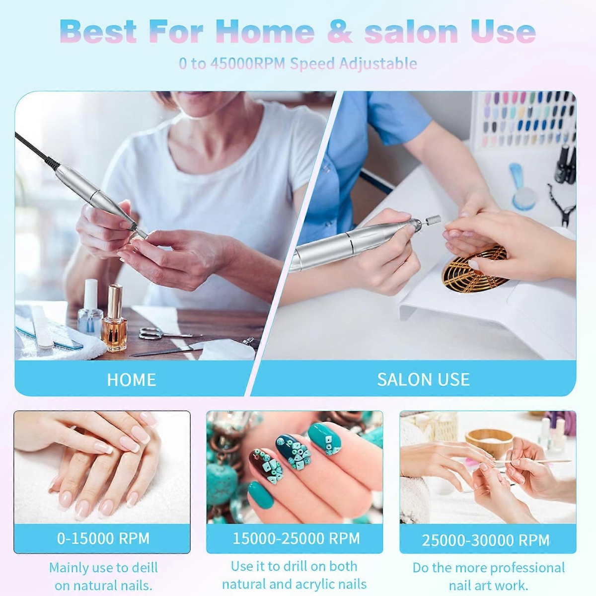 Επαγγελματικός Τροχός Νυχιών 45.000rpm Με Οθόνη LCD V11 - Image 5