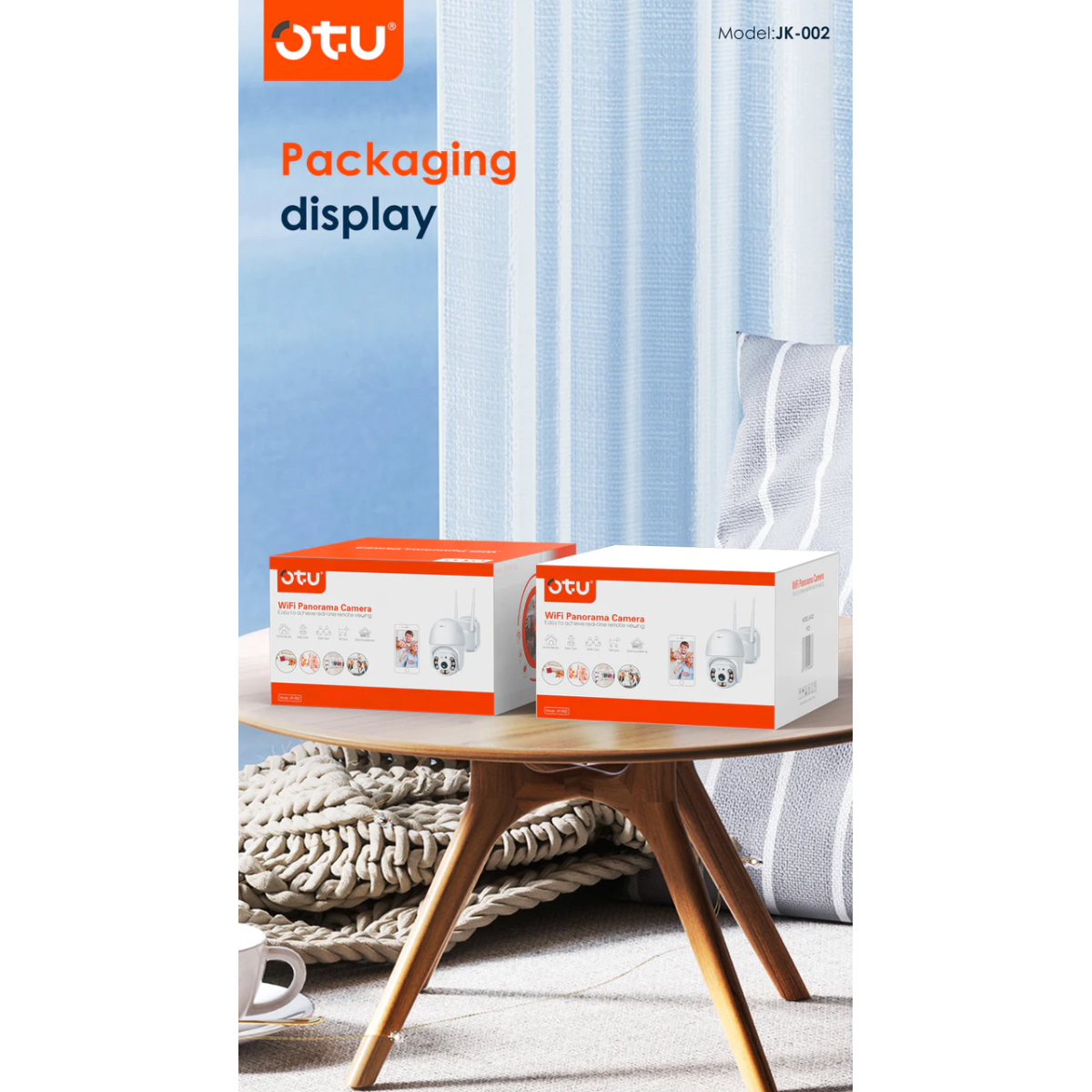 Έξυπνη Κάμερα Ασφαλείας WiFi Πανοραμική 360° Με Παρακολούθηση Και Αμφίδρομη Ομιλία OTU JK-002 - Image 2