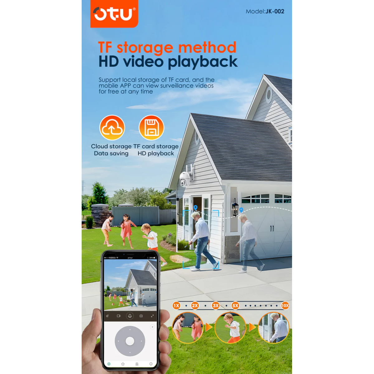 Έξυπνη Κάμερα Ασφαλείας WiFi Πανοραμική 360° Με Παρακολούθηση Και Αμφίδρομη Ομιλία OTU JK-002 - Image 4