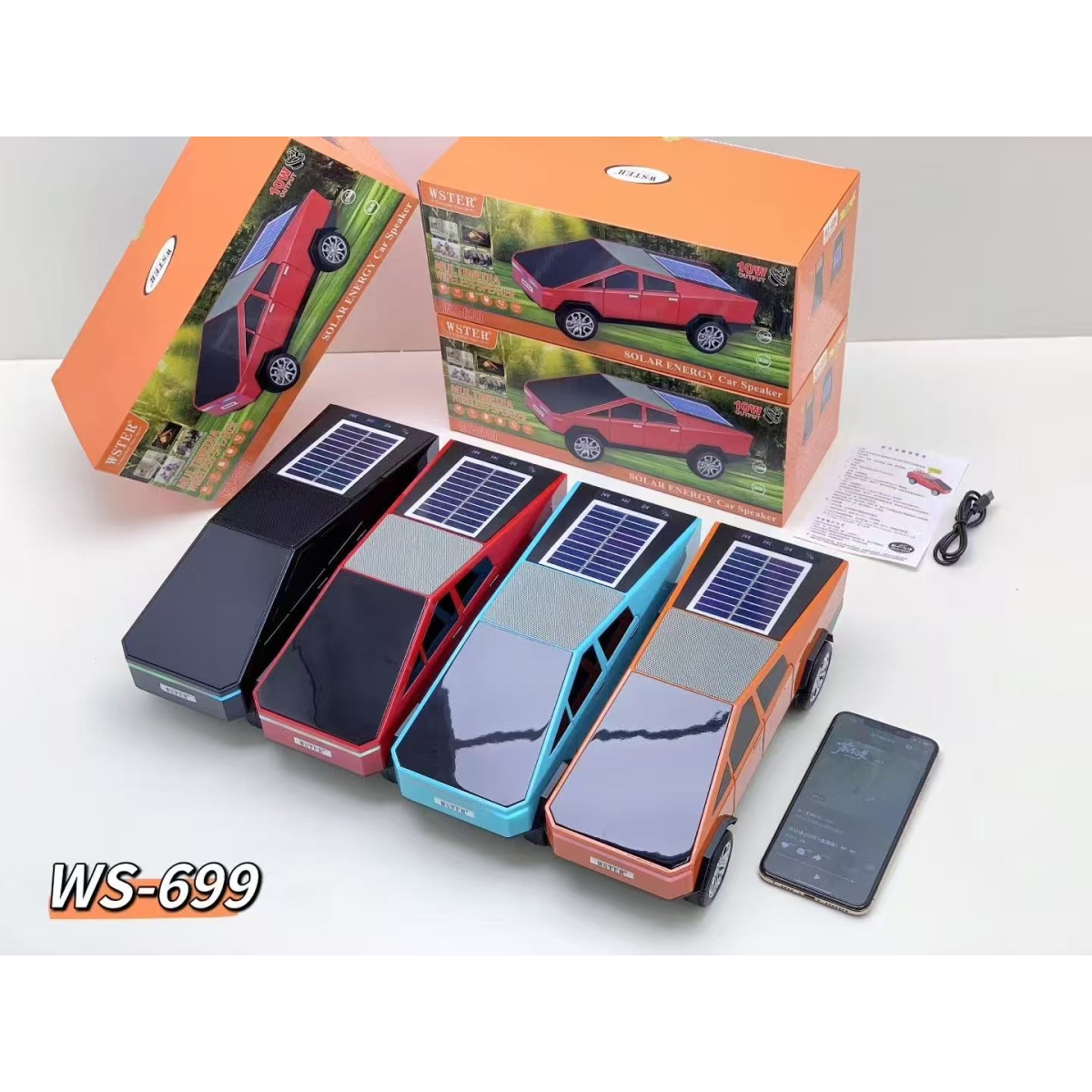 Φορητό Bluetooth Ηχείο Με Ηλιακή Φόρτιση 7W Wster WS-699 - Image 2