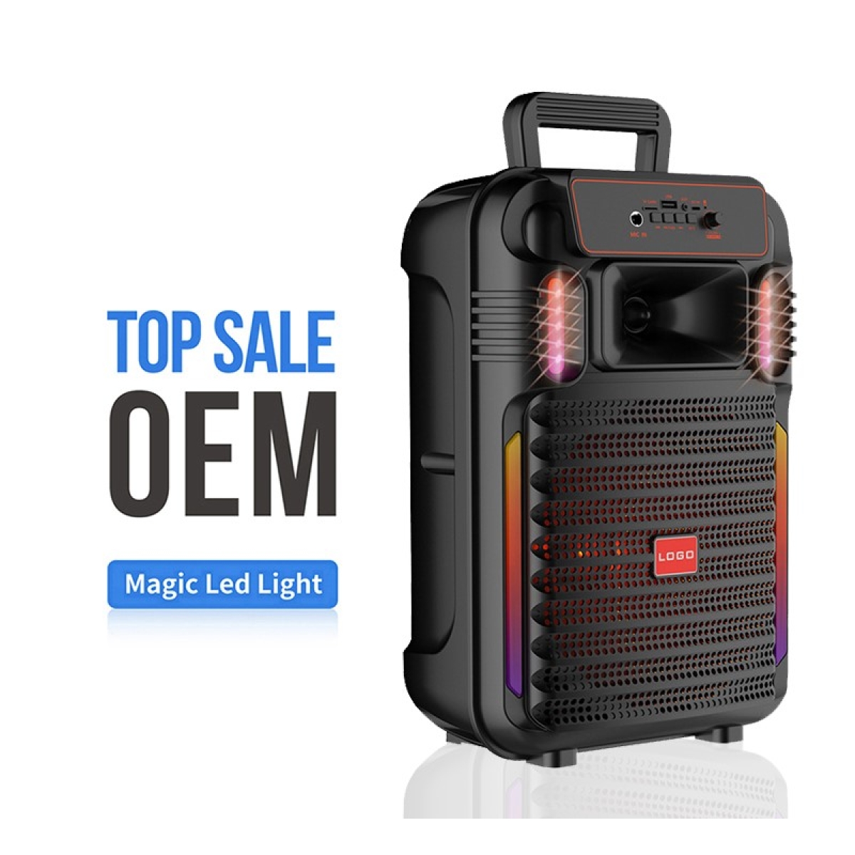 Φορητό Ηχείο Bluetooth 10" Με RGB Φωτισμό & Ασύρματο Μικρόφωνο ABS-10101 - Image 4