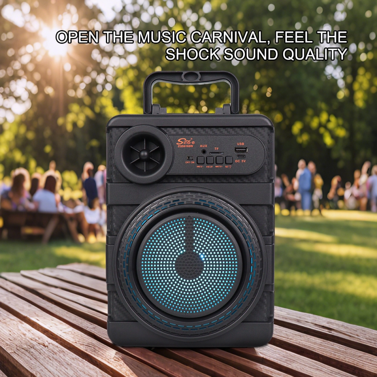 Φορητό Ηχείο Bluetooth 6,5" Με Ασύρματο Μικρόφωνο ZQS6168W - Image 4