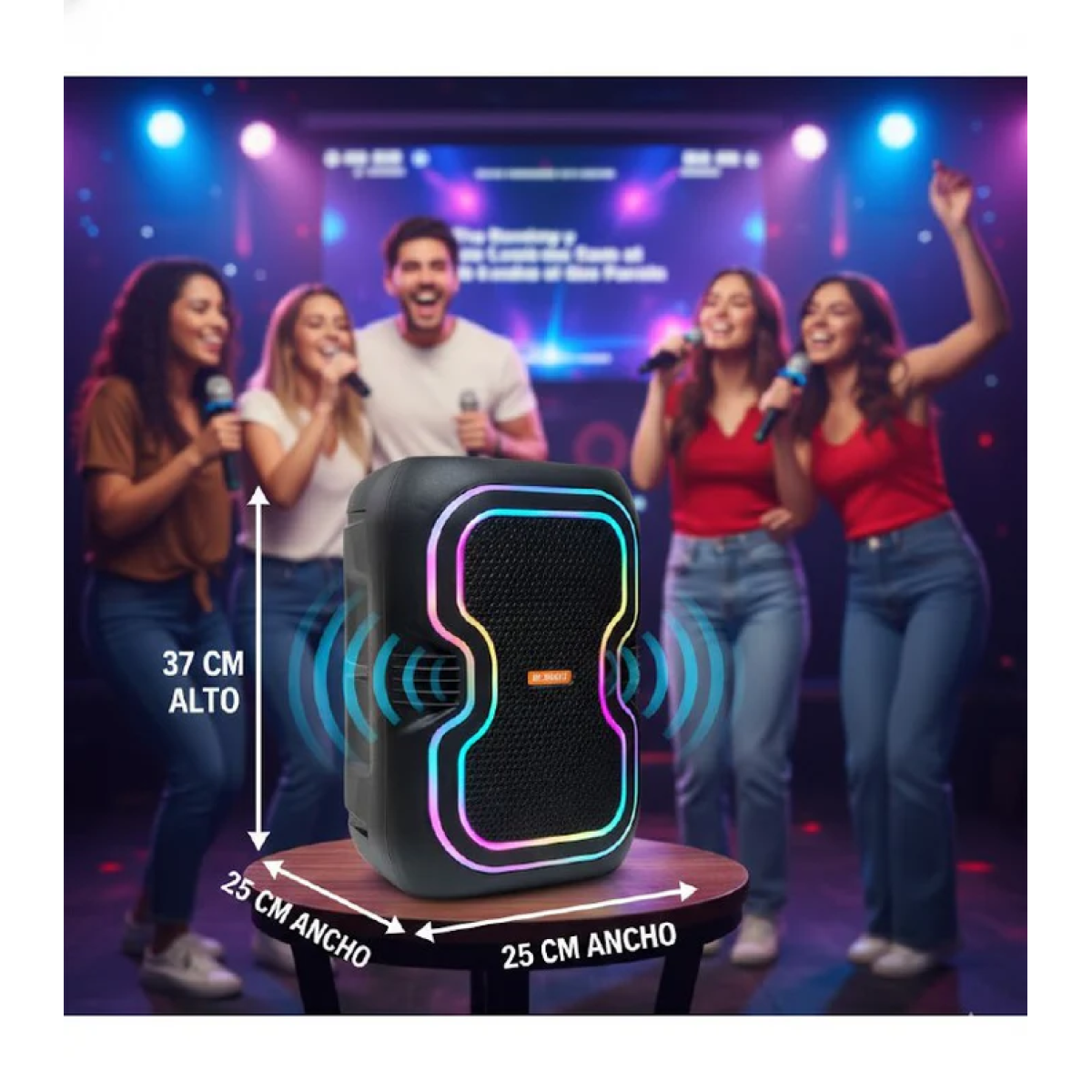 Φορητό Ηχείο Bluetooth 8” Με Μικρόφωνο Και RGB Φωτισμό MS-2045BT - Image 5