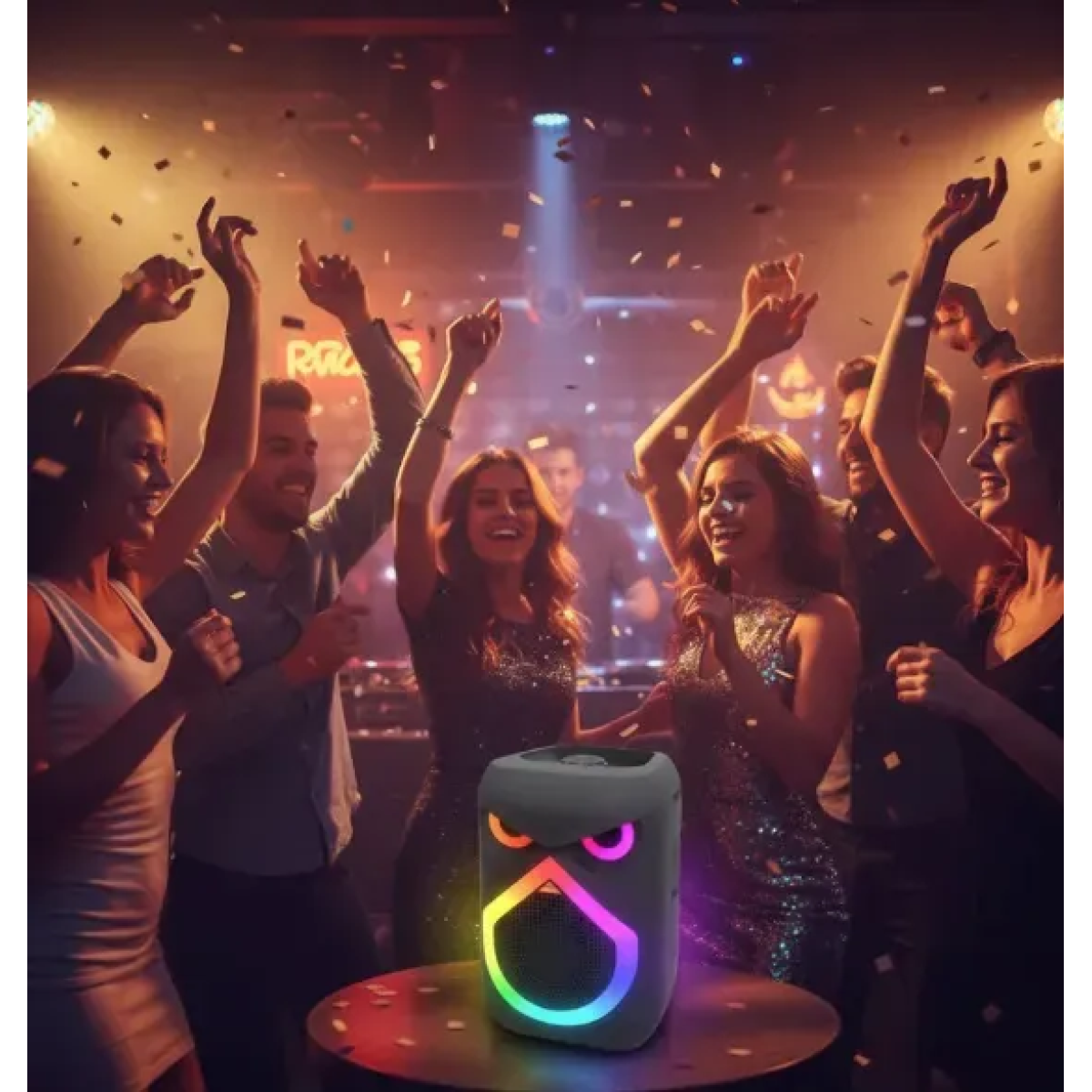 Φορητό Ηχείο Bluetooth 8” Με Μικρόφωνο Και RGB Φωτισμό MS-2046BT - Image 4