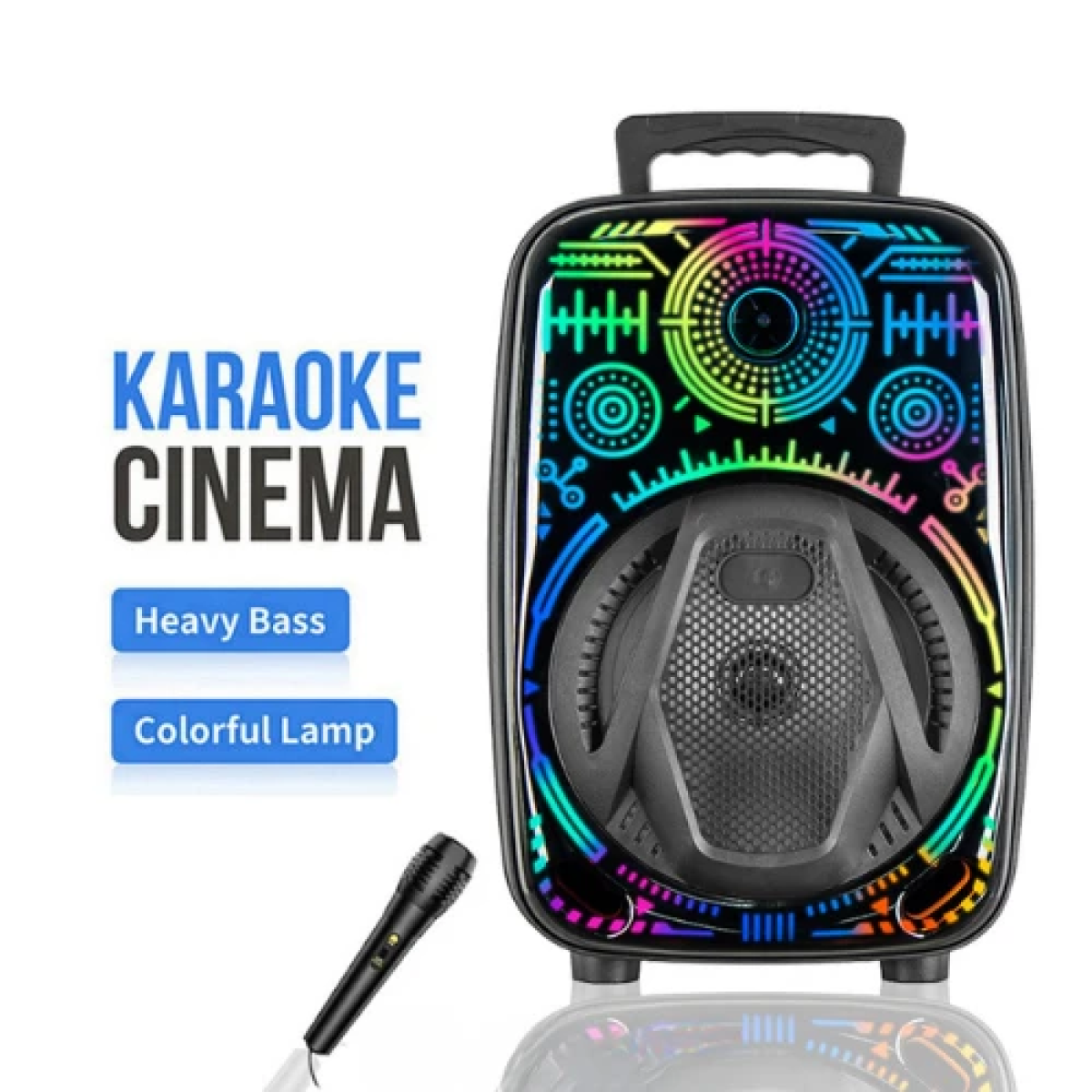 Φορητό Ηχείο Bluetooth 8" Με RGB Φωτισμό & Μικρόφωνο CH-880 - Image 5