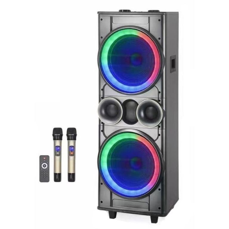 Φορητό Ηχείο Karaoke Bluetooth 2x12ʺ Με 2 Μικρόφωνα & Τηλεχειριστήριο MT-1287