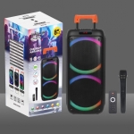 Φορητό Ηχείο Karaoke Bluetooth 2x8ʺ Με Μικρόφωνο, Tηλεχειριστήριο & LED Φωτισμό DR-8832 - Image 2