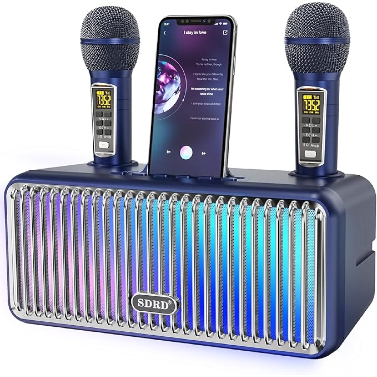 Φορητό Ηχείο Karaoke Bluetooth Με 2 Ασύρματα Μικρόφωνα & LED Φωτισμό SD-319P