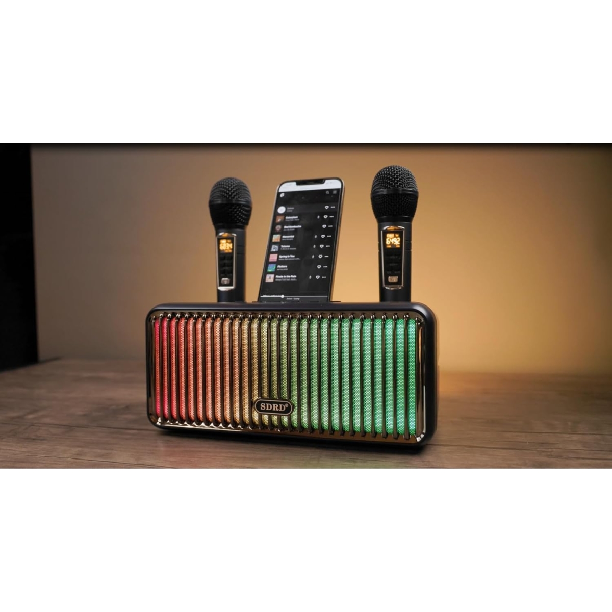 Φορητό Ηχείο Karaoke Bluetooth Με 2 Ασύρματα Μικρόφωνα & LED Φωτισμό SD-319P - Image 9