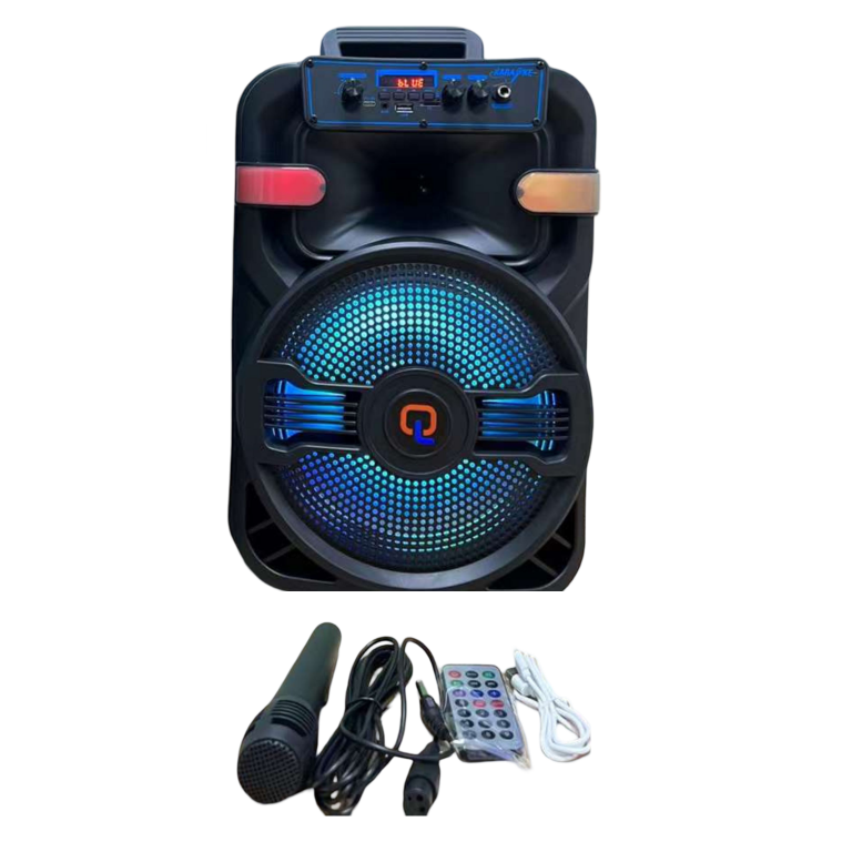 Φορητό Ηχείο Karaoke Trolley Bluetooth 10ʺ Με Μικρόφωνο, Tηλεχειριστήριο & LED Φωτισμό QL-1002
