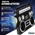 Φορητό Ραδιόφωνο AM/FM/SW Με Bluetooth Και Φακό Waxiba XB-371C - Image 2