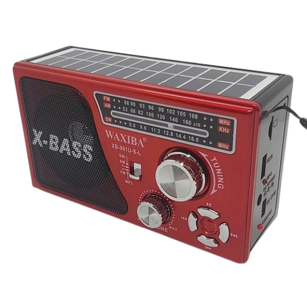 Φορητό Ραδιόφωνο AM/FM/SW Με Ηλιακή Φόρτιση Και Φακό Waxiba XB-961U-S