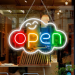Φωτεινή Πινακίδα LED Neon OPEN Με Πολύχρωμο Σχέδιο Και USB Τροφοδοσία