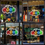 Φωτεινή Πινακίδα LED Neon OPEN Με Πολύχρωμο Σχέδιο Και USB Τροφοδοσία - Image 2